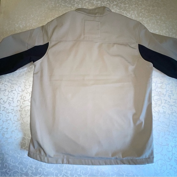 Redhead Softshell Wind Water Resistant Full Zip Tan Black Fleece Lined Jacket - Picture 10 of 13